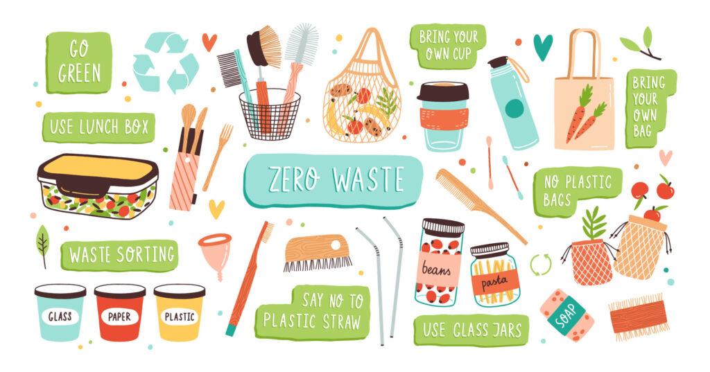 Collection,Of,Zero,Waste,Durable,And,Reusable,Items,Or,Products