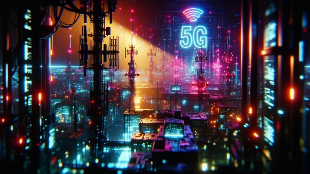 Cyberpunk,Photo,Of,Telecommunications,Networks,5g