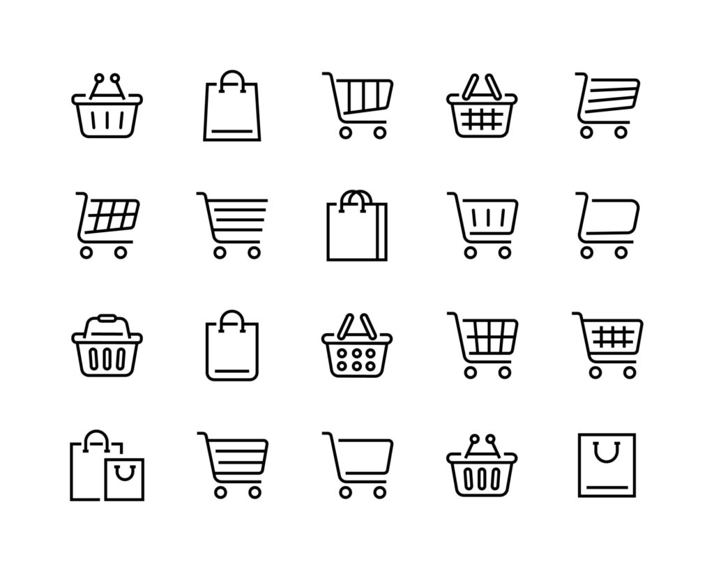 Set,Of,Shopping,Cart,Icons.,Collection,Of,Web,Icons,For