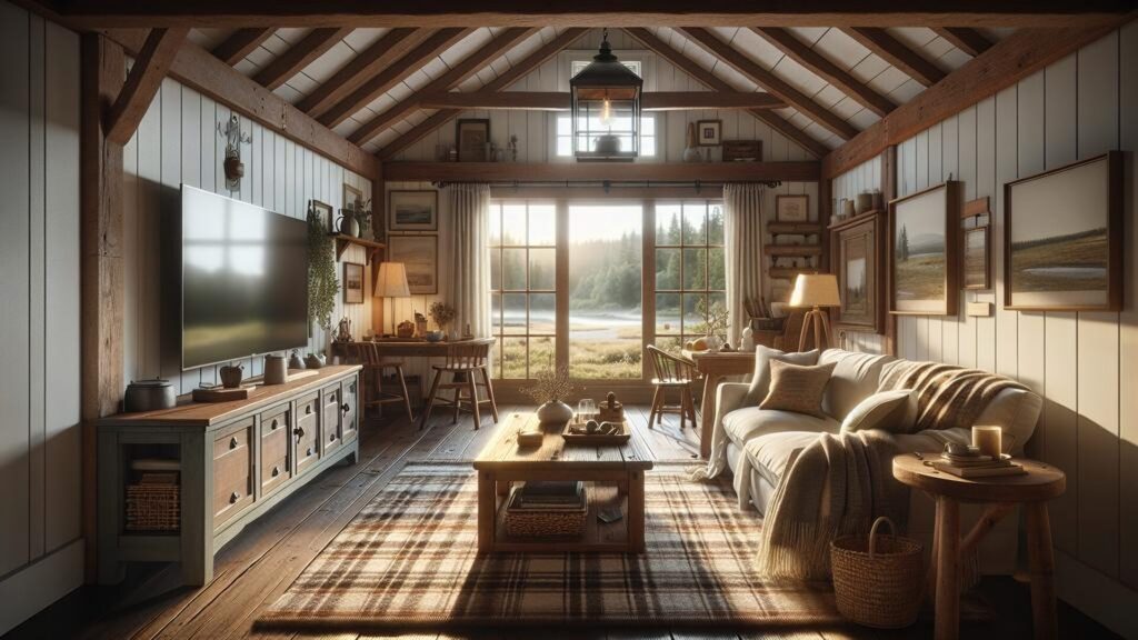 Country,Living,Scene,Of,Living,Room,Interior,Of,Nature,With