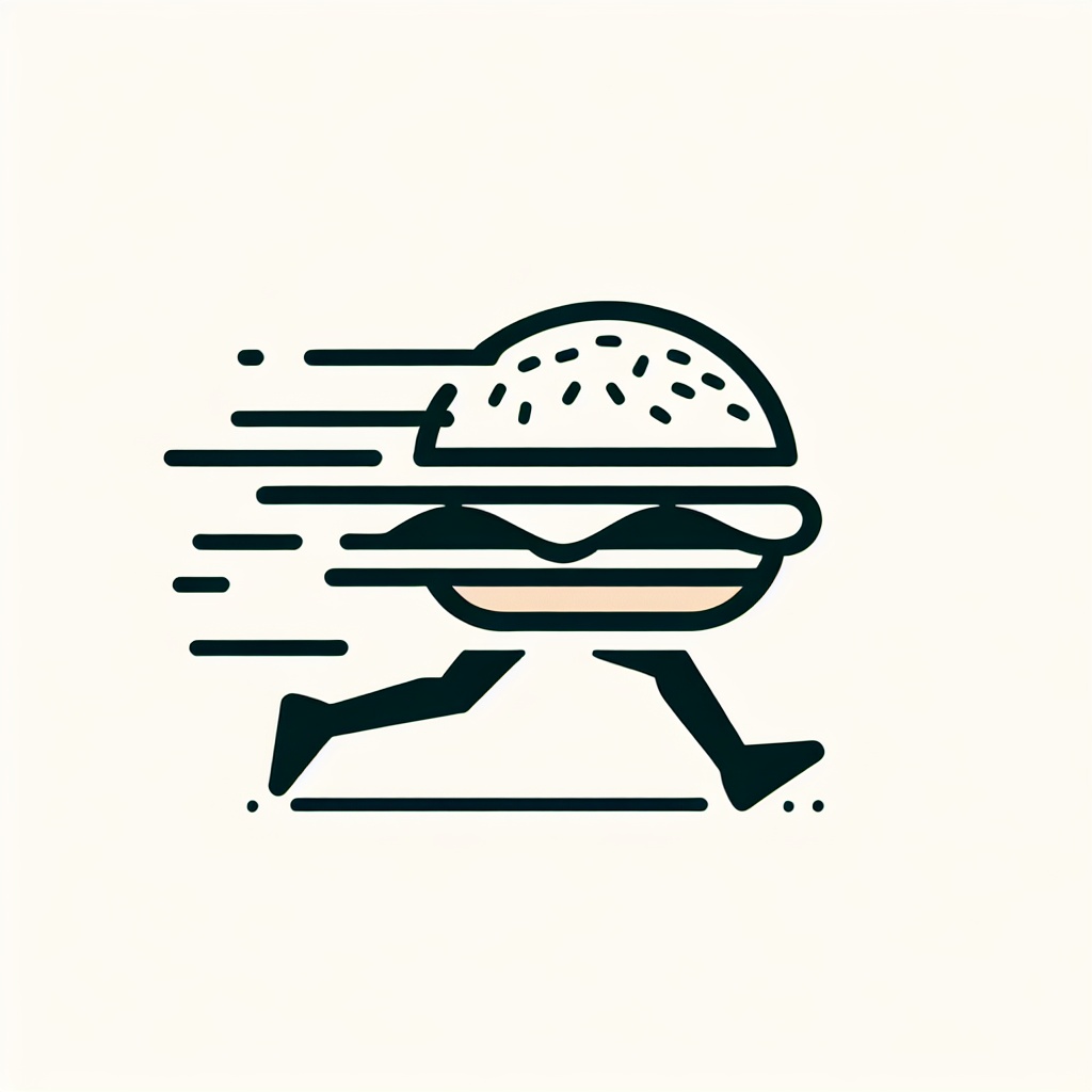 Minimal,Logo,Style, ,Burger,With,Legs,That,Run,Very