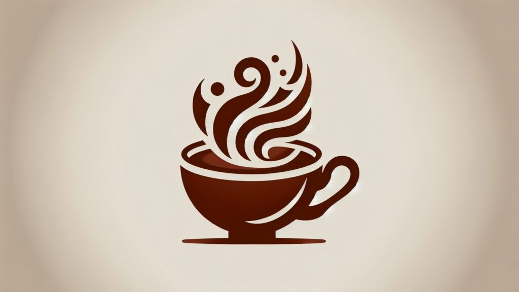 Logo, ,Coffee,Cup,With,Smoke,In,Brown,Colour