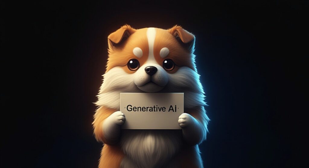 Anime,Artistic,Image,Of,Dog,Holding,Sign,"generative,Ai"