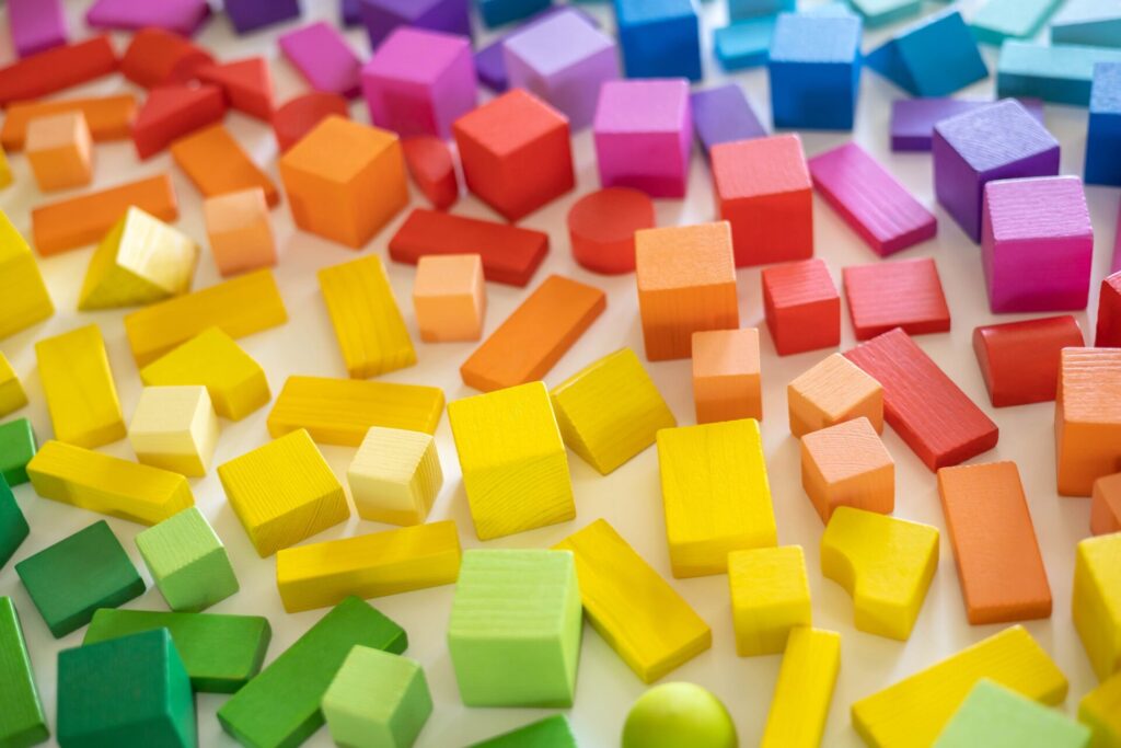 Rainbow,Spectrum,Montessori,Material,Wooden,Bricks,Row,Creative,Imagination,Seamless