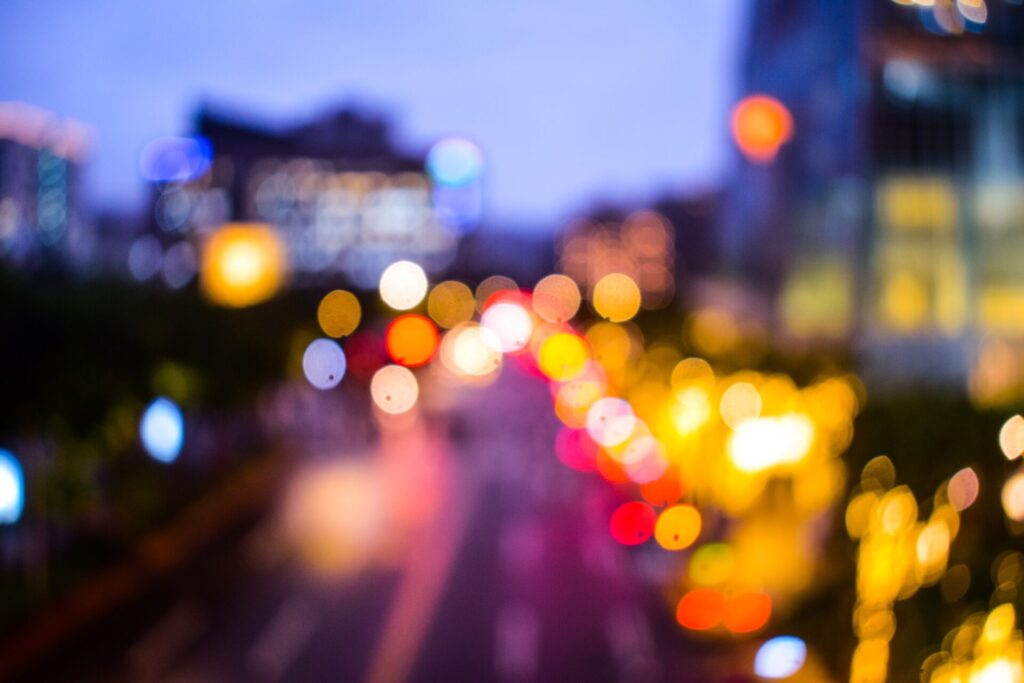 Lights,In,The,City,Streets,Bokeh,At,Taipei,,Taiwan.