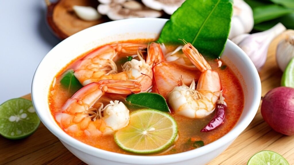 A,Steaming,Bowl,Of,Tom,Yum,Goong,(spicy,Shrimp,Soup).