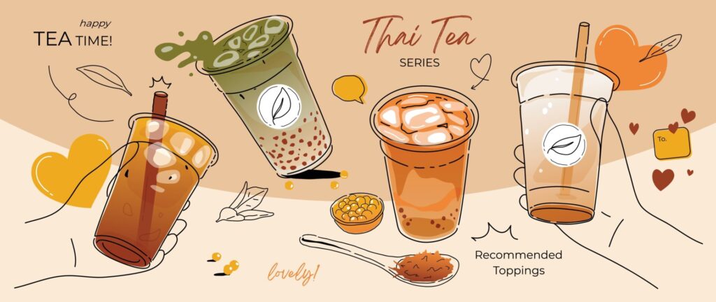 Ice,Tea,Summer,Drinks,Special,Promotions,Design.,Thai,Tea,,Matcha