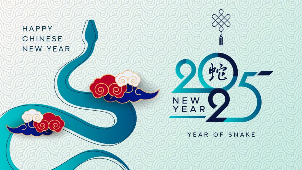 Happy,New,Year,2025,,Year,Of,The,Snake,,Chinese,Calendar.