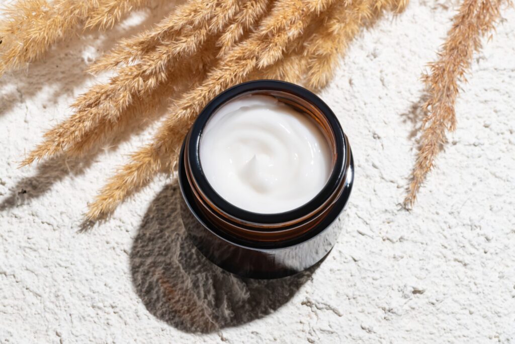 A,Close up,View,Of,An,Open,Jar,Of,White,Cosmetic