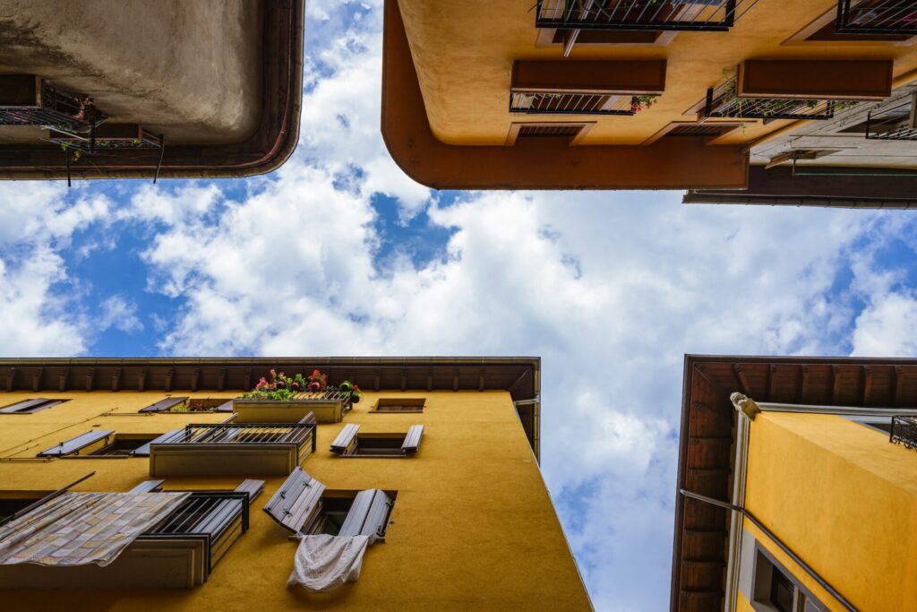 View,Of,Old,Buildings,Against,Sky,Directly,Below