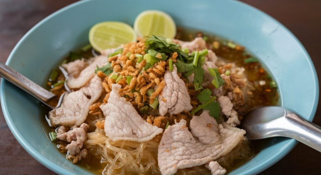 Thai,Noodles,,Small,Noodles,,Lots,Of,Pork.