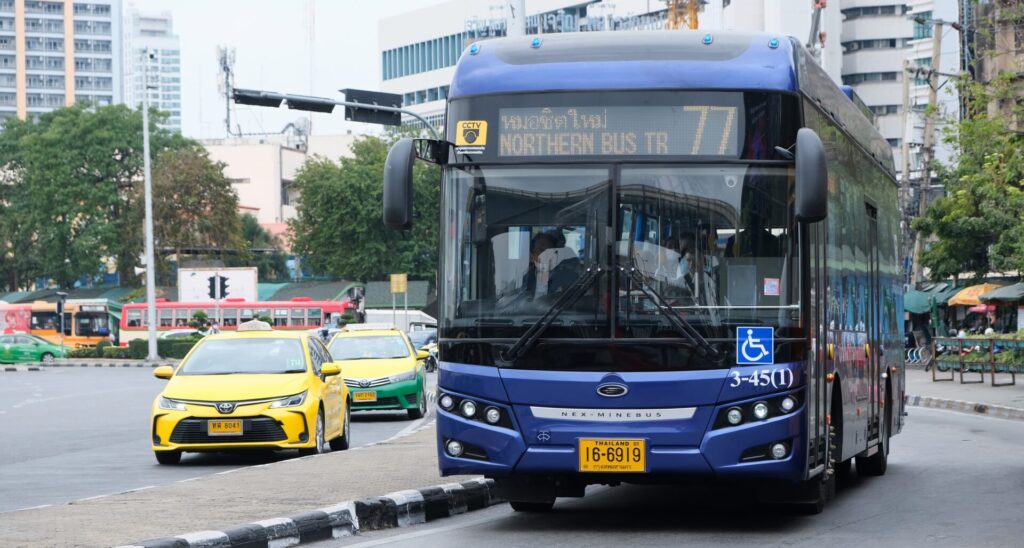 Bangkok,,Thailand, ,January,11,,2023:,Nex minebus,Electric,Vehicle,Operated