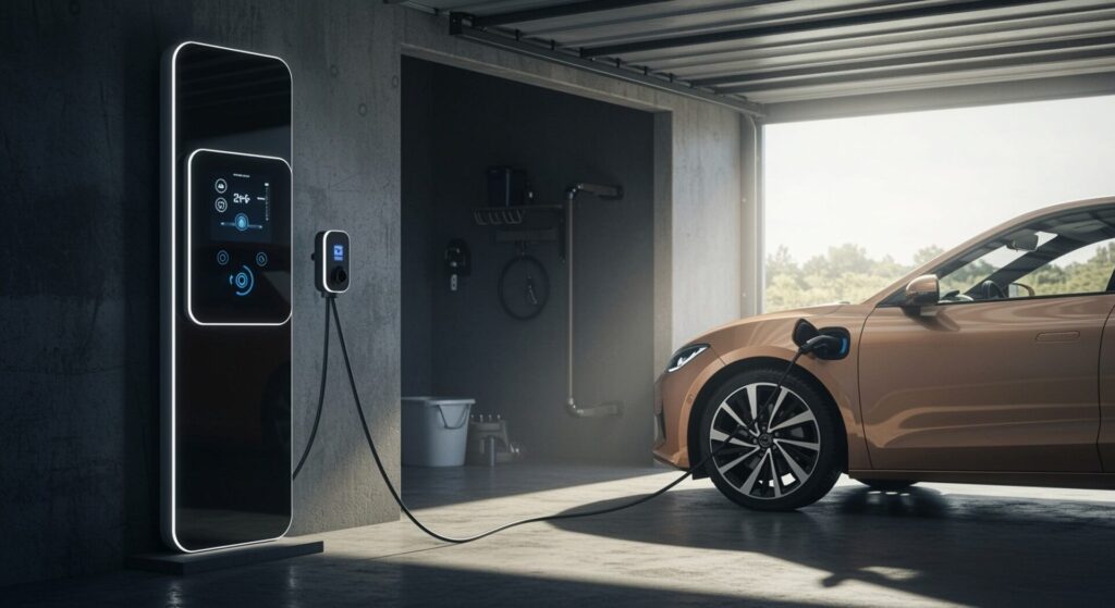 Home,Ev,Charging,Station,And,Ev,Car