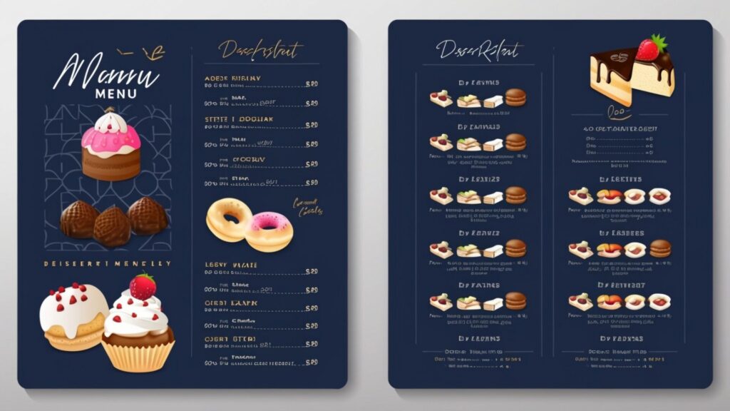 Dessert,Menu,In,Style,Of,Navy,Blue,And,White